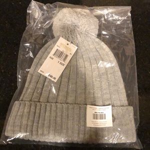 Michael Kors Pom Pom Knit Beanie Hat - Gray